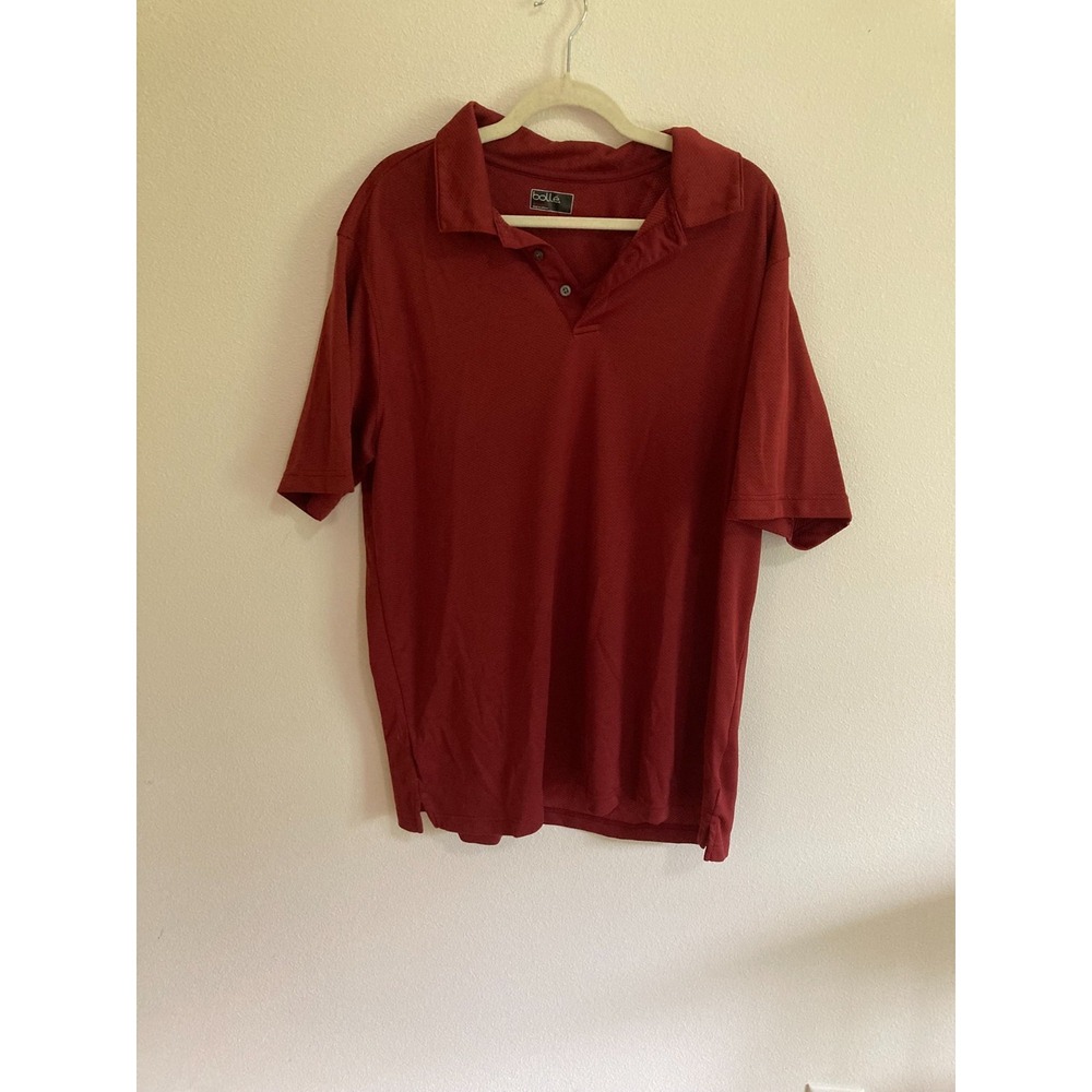 Bolle Men Red Burgundy Polo Shirt Size XXL Short Sleeve